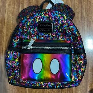 Disneyland mickey mouse chrome rainbow loungefly backpack